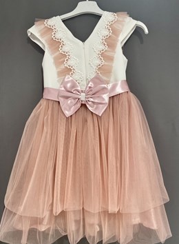 Sukienka dziecięca tiul koronka u góry wrzos