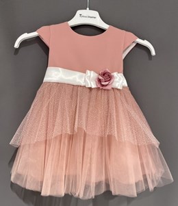Sukienka dziecięca tiul brokat róża wrzos