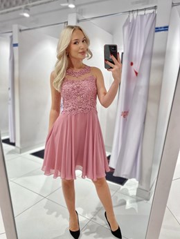 Sukienka krótka zdobione plecy wrzos