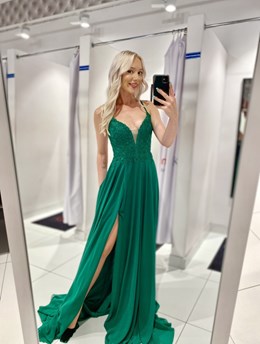 Sukienka długa gorsetowy tył zdobienia zieleń