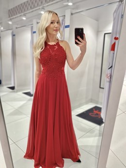 Sukienka długa ramiączka na krzyż bordo