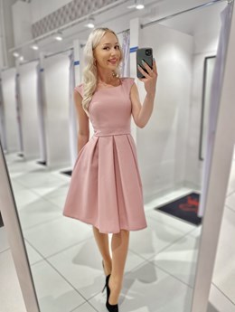 Sukienka krótka rozkloszowana wrzos