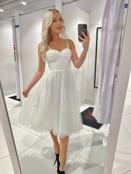 Sukienka midi gorset tiul biel