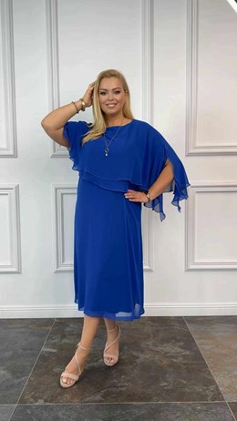 Sukienka midi prosta narzutka asymetria chaber