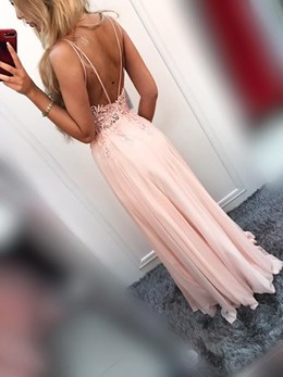 Sukienka długa na ramiączkach łabędź róż