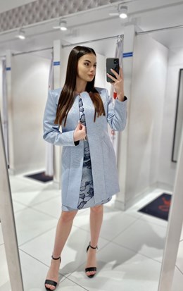 Sukienka krótka rękawek połysk srebro/czerń