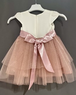 Sukienka dziecięca tiul brokat koronka wrzos