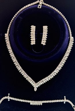 Komplet cyrkoniowy podwójny łezka