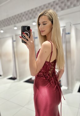 Sukienka długa gorset wiązane plecy brodo