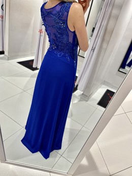 Sukienka długa zabudowana chaber