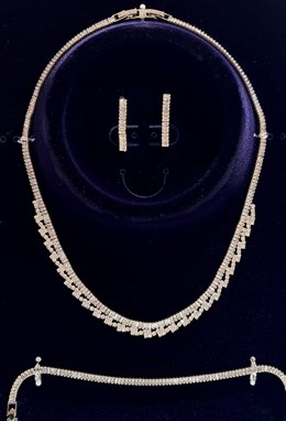 Komplet cyrkoniowy zygzak