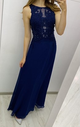 Sukienka długa paski granat