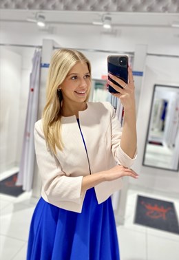 Żakiet faktura krem