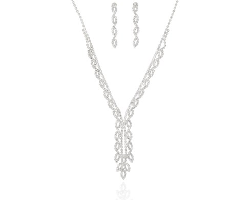 Komplet cyrkonie krawatka