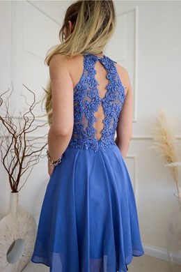 Sukienka krótka zdobione plecy jeans